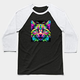 Cat colorful face #2 Baseball T-Shirt